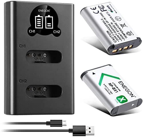 ENEGON 1300mAh NP-BX1 Batería y LCD Cargador Kit para Sony NP-BX1 y (imagen de Amazon)