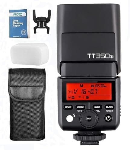 Godox TT350S Mini Flash 2.4G TTL HSS 1/8000S GN36 Inalambrico Cámara (imagen de Amazon)