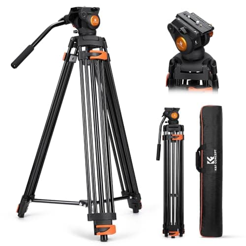 K&F CONCEPT Trípode Vídeo 202cm con Cabezal Fluido (imagen de Amazon)