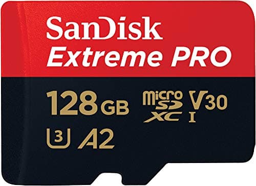 SanDisk Extreme PRO 128GB tarjeta microSDXC + adaptador SD + (imagen de Amazon)