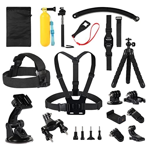 Kuptone 25 IN 1 Kit de Accesorios para Gopro Hero 11 10 9 8 7 6 (imagen de Amazon)