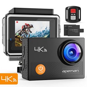 Cámara deportiva 4k 16mp cámara de acción wifi sumergible hasta 30m y amplio ángulo de visión 170° dvr videocámara pantalla lcd 2.0