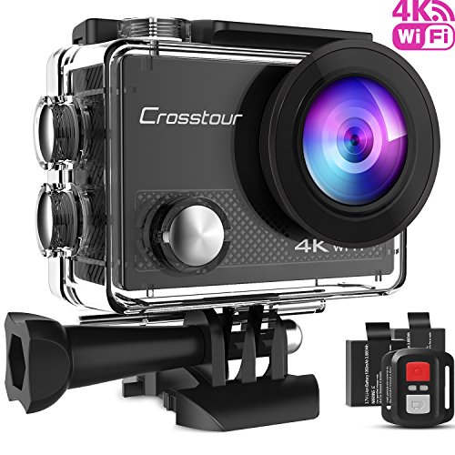 Cámara deportiva wifi 4k ultra hd 16mp action camera acuatica agua de 30m con 2 baterías 1050mah para sport surf buceo parapente montar