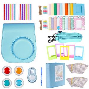 10 en 1 cámara de lotes conjunto para fujifilm instax mini 9/8/8s incluir álbum/selfie lente/filtros de color/wall cuelgue marcos/marcos de película frontera/pegatinas