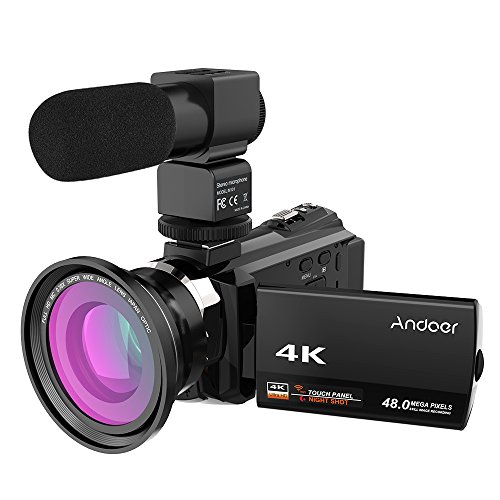 4k 1080p 48mp wifi cámara de video digital grabadora de videocámara con lente macro 0.39x micrófono externo novatek 96660 táctil capacitiva ir visión nocturna infrarroja 16x zoom digital