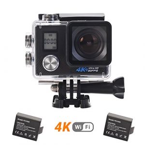 Cámara deportiva 4k cámara de acción wifi ultra hd 16mp sumergible hasta 30m pantalla dual amplio ángulo de visión 170